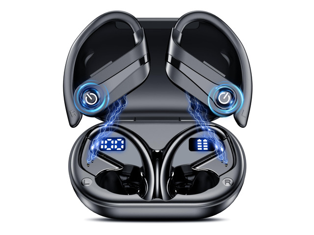 Wireless Earbuds 120H Playtime Bluetooth 6.1 Ear Buds for Sports Hi-fi Stereo Headset with LED Display Charging Case Earpiece for Running Workout...