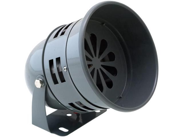 12V Electric Air Raid Siren, Mini Motor-Driven Alarm, Gray Loud Compact Siren Horn, Long-Range Sound for Vehicle/Property Alerts, Durable Metal...