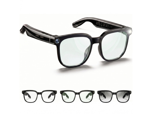 AI Smart Glasses with Camera and Audio, 4K HD Video Recording Glasses, 8MP Camera Glasses for Men Women, AI Voice, Real-Time Translation,...