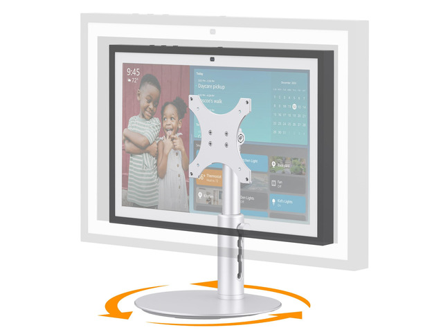 Rotating Stand for Echo Show 15/21, 4-Level Height, Adjustable Tilt 360° Swivel Base, Aluminum Alloy, 4 Height Positions, Adjustable Tilt, Easy...