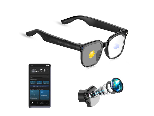 Smart Glasses with Camera, 4K HD Video & Photo Capture Recording Glasses with Audio, AI ChatGPT Assistant, Real-Time Translation Bluetooth Camera...