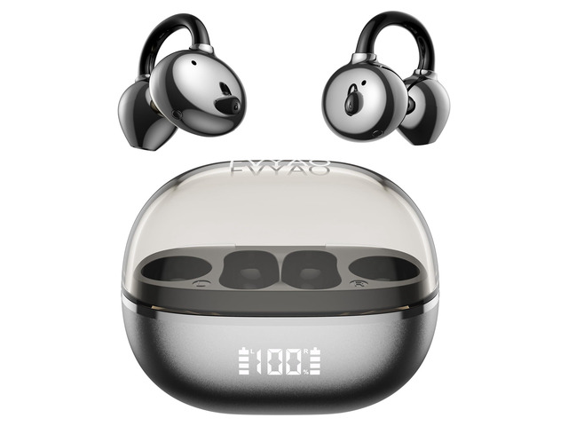 Open Ear Clip on Earbuds Bluetooth Headphones Wireless Ear Buds Bluetooth 5.4 LED Digital Display IPX5 Waterproof HiFi Stereo 36H Playtime...