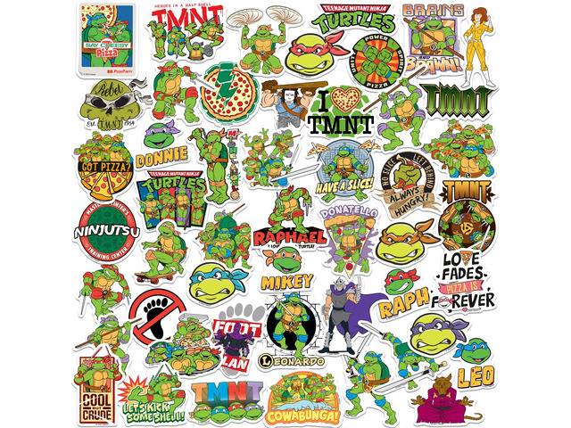 TMNT Teenage Mutant Ninja Turtles 50CT Sticker, Indoor/Outdoor, Set of 50