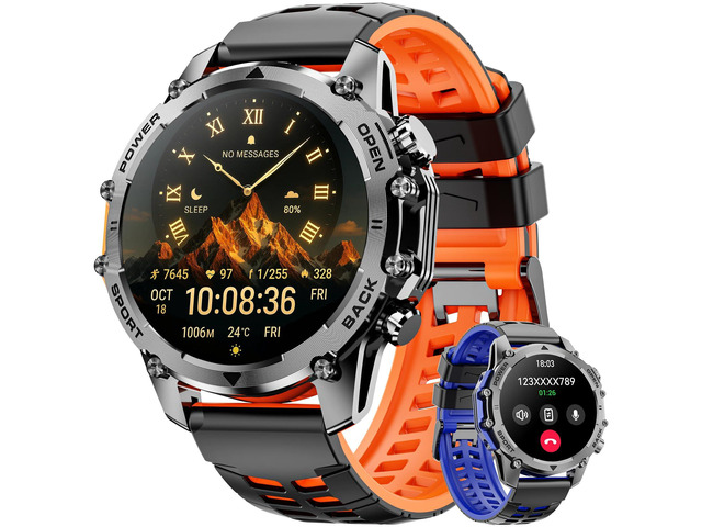 Smart Watches for Men (Call/Notification),1.52''HD Military Smart Watch with Heart Rate/Sleep Monitor/Pedometer for Android and iOS,DIY Design...