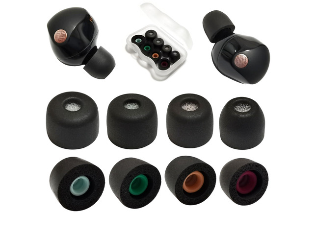 Memory Foam Replacement Ear Tips for Sony WF-1000XM5 with Filter Screen 4 Pairs L/M/S/XS, Anti-Slip Tips for Sony Earbuds, Noise Isolating &...