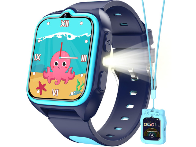 Kids Smart Watch with 32 Puzzle Games, HD Camera & Video Recording, 1.75' Touch Screen, Flashlight,Music Player, Pedometer, Alarm...