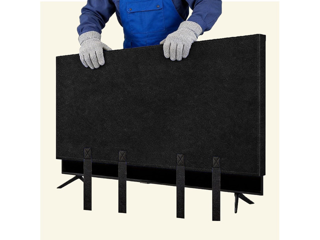 TV moving box 75 inch,TV Cover for Moving Dust Anti-Scratch, Fits 70-75 inch TV Screen Protector with Bottom Strap, Heavy Duty Felt Material for...