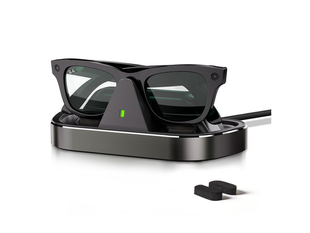 Charging Station for Meta Ray-Ban Glasses (Gen 1 2), Compatible with Wayfarer, Skyler, Headliner & Oakley Meta HSTN with LED Indicator, Slate