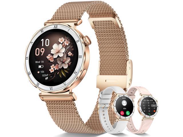 Smart Watches for Women (Answer/Make Calls),1.19' AMOLED Slim, Rose Gold Smartwatch with Heart Rate/Sleep Monitor,120+ Sport Modes Fitness...