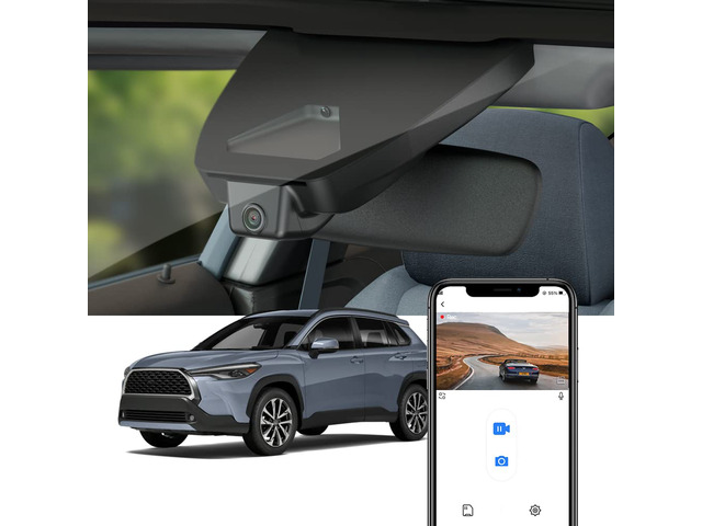 4K Dash Cam Suitable for Toyota Corolla Cross 2023-2026 & Hybrid (NOT Corolla), OEM Factory Look, UHD 2160P Video, Built-in WiFi & APP, Loop...
