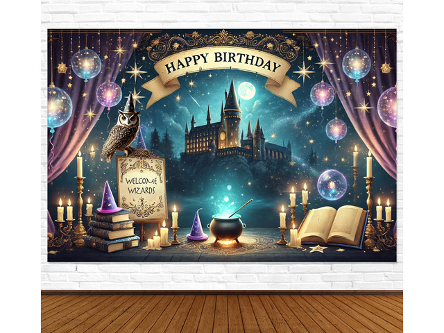Wizard Happy Birthday Banner Wizard Happy Birthday Backdrop 6x4ft Wizard Party Decorations Magical Bdy Decorations Magical Party Decorations Wizard...