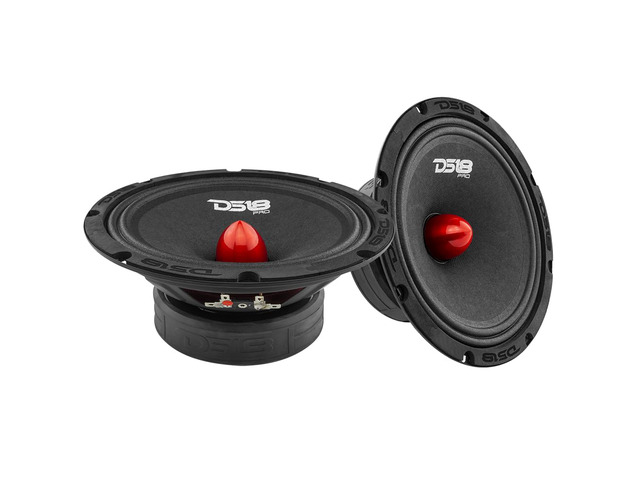 2X PRO-GM8.4B Loudspeaker - 8', Midrange, Red Aluminum Bullet, 580W Max, 4 Ohms,1.5' Kapton VC Premium Quality Audio Door Speakers for Car or Truck...