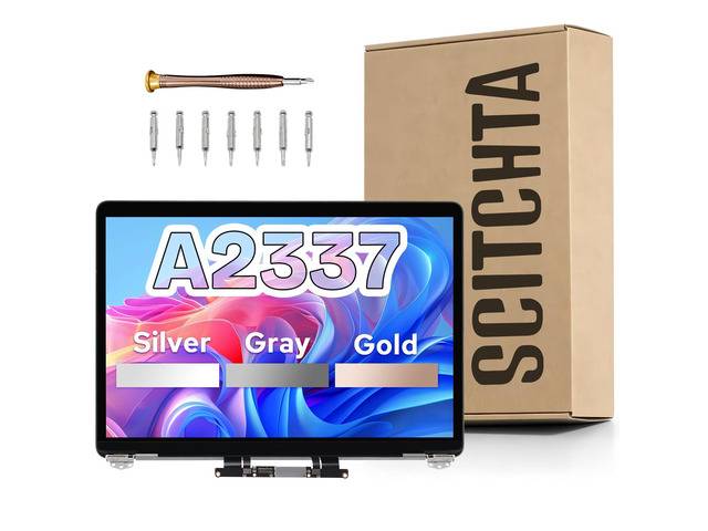 A2337 LCD Screen Replacement A2337 LCD for MacBook Air M1 2020 Space Gray EMC 3598, Part Number 661-16807 661-16806 661-16808, MGN63 MGN93 MGND3...