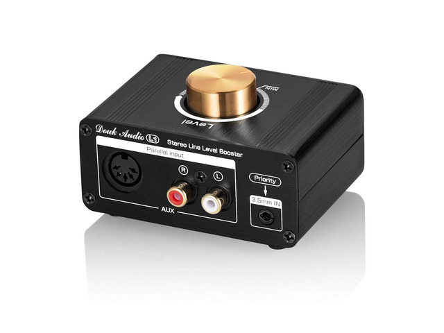 L1 Mini Stereo Line Level Booster Amplifier Audio Preamp with 20dB Gain and Volume Control