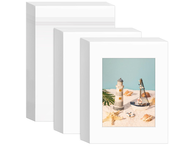 15 Set 11x14 White Picture Mats with Backing Boards and Bags for 8x10 Pictures, Frame Mattes Display Photo Paper Mat with Core Bevel Cut Clear...