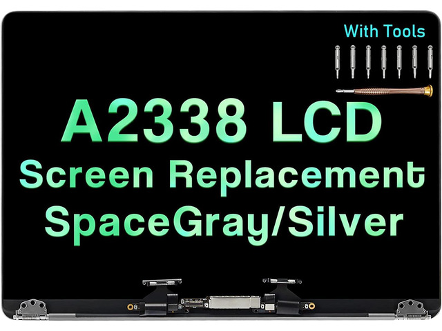 13'' Screen Replacement for MacBook Pro M1 Retina A2338 2020 EMC 3578 MYD83 MYD92 MYDA2 MYDC2 LCD Full Screen Display Assembly (Sliver), Silver