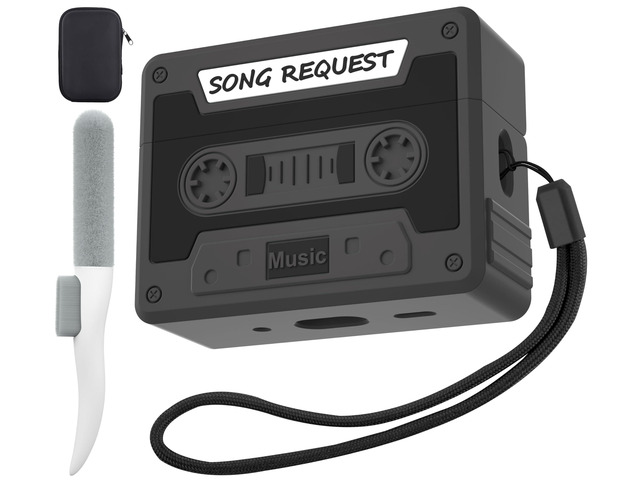 Compatible AirPods Pro 2 Case, Cassette Tape Recorder Design, Shockproof Protective Skin Case