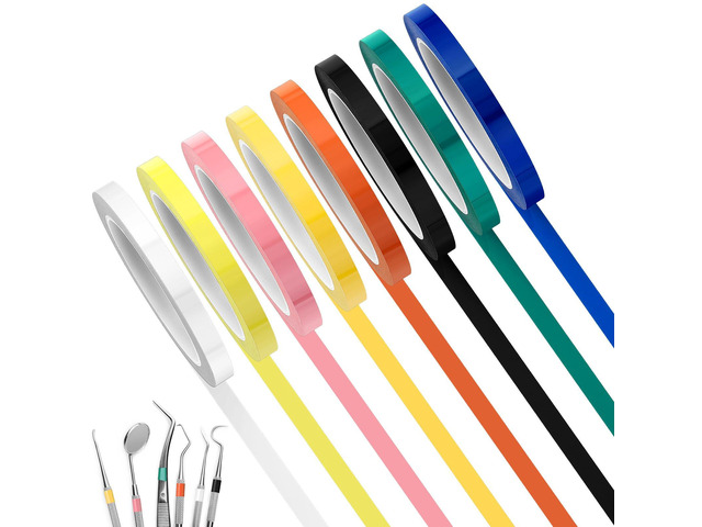 Colors Autoclave Tape 216 ft/L x 0.4 in/W Instruments Identification Tape Autoclavable 270 Fahrenheit (8)