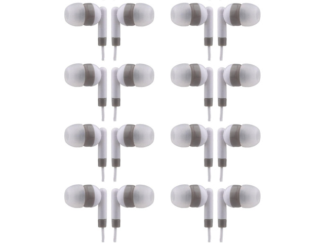 Bulk Earbuds Headphones 50 Pack, Wholesale Disposable Earphones for Schools Classroom Students Kids Children (White)