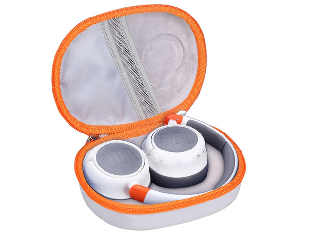 Headphone Case for JBL Junior 470NC/ JR 470 NC/JR 460 NC/Tune 670NC Kids Headphone (Box Only) (Grey-Orange)