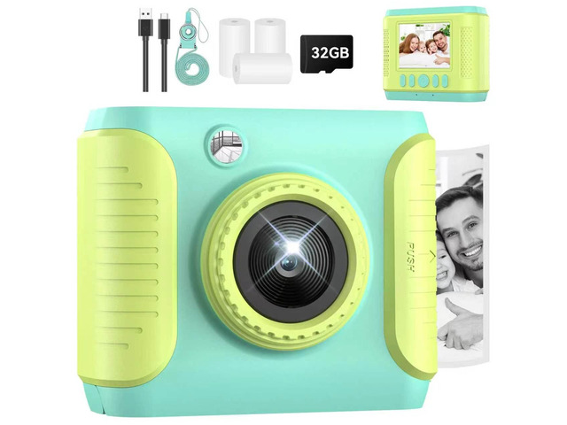 Instant Print Camera for Kids,2.4 Inch Screen Kids Instant Cameras, Christmas Birthday Gifts for Girls Age 3-12,Portable Toddler Toy for 3 4 5 6 7...