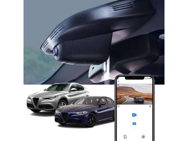4K Dash Cam Adapts for Alfa Romeo Giulia & Stelvio 2017-2024, Integrated OEM Look, UHD 2160P Video, Built-in WiFi & APP, Loop Recording, Parking...