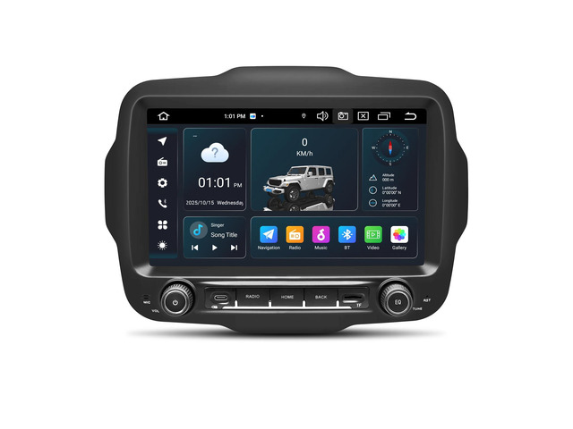 Car Radio Stereo for Jeep Renegade 2015-2023, Android 14 GPS Navigation 9' HD IPS QLED 720 * 1280P Screen Head Unit Built-in Carplay Autoplay 4G...