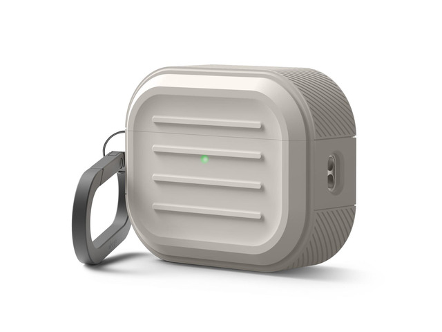 Armor Case for AirPods Pro 3 Carabiner Included, Supports Wireless Charging, Shock Resistant, Full Protection (Stone)
