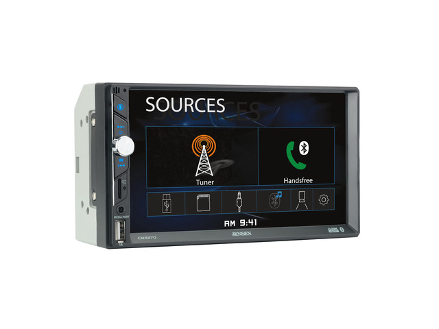CMR270 7-Inch Touch Screen Double DIN Car Stereo, Bluetooth, USB Backup camera input, push-to-talk assistant, Bluetooth audio, USB fast charging...
