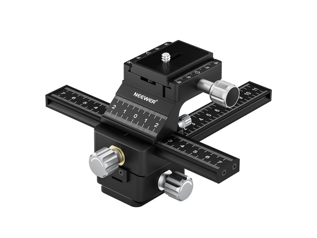 4-Way Macro Focusing Rail Slider with Quick Release Plate, 1/4-20 Thread for Macro Photography and Close-Up Shooting, Compatible with Canon Nikon...