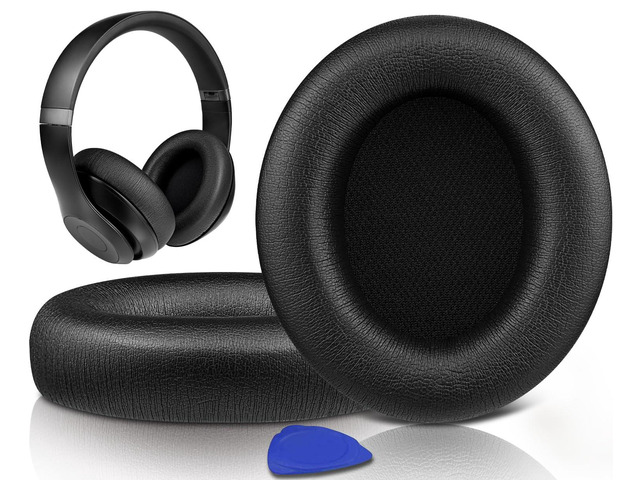 Ear Pads for Beats Studio Pro Headphones, Softer Protein Leather, Added Thickness, Noise Isolation Foam - Black