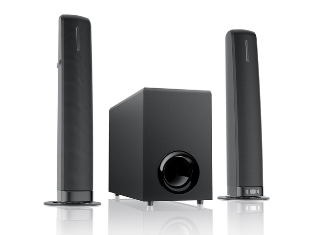 Sound Bar with Subwoofer, 110W Sound Bar for Smart TV with Adjustable Deep Bass & Volume Boost & 3 EQ Modes, Bluetooth/ARC/Opt/AUX, Detachable...
