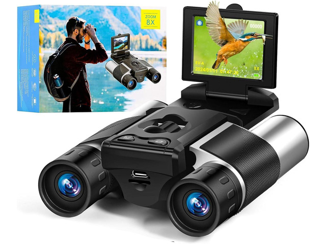 2 Inch Digital Binoculars Camera 8X Digital Zoom 40MP Photo 2.5K Video Binoculars for Adults,10x Optical,Digital Binoculars for Bird Watching,...