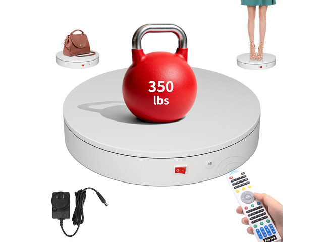 Remote-Controlled Motorized Electric Turntable,Rotating Display Stand,Speed-Adjustable Rotating Platform,Multi-Mode 360° Photography Turntable for...