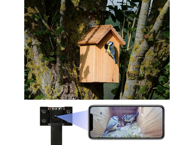 WiFi Bird Box Camera, 4K HD WLAN, Live Video to Phone, Easy Installation to Most of Bird Box Bird House Birdhouse Feeders Nesting, for Robins,...