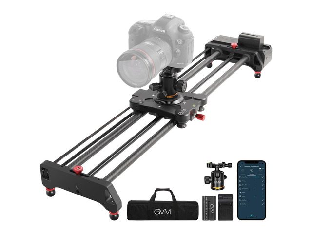 GVM Motorized Camera Slider,31' Wireless Carbon Fiber Dolly Rail Camera Slider with APP Control, Motorized Time Lapse and Video Shot Follow Focus...
