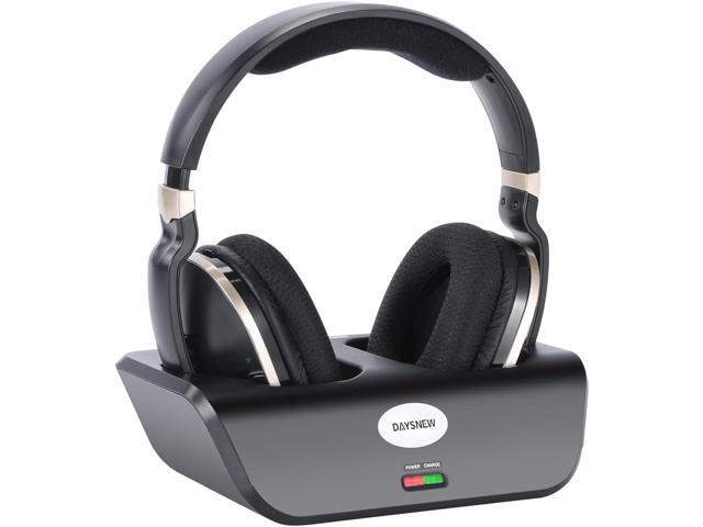 Optical Wireless Headphones for TV Watching, Over-Ear Headphones for Seniors with Charging Dock and Volume Control, Plug and Play, Black