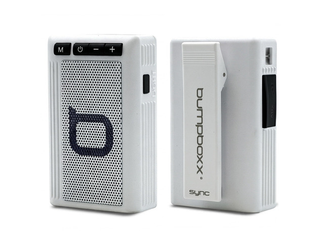 Retro Pager Wearable Bluetooth Speaker, White Portable waterproof speaker with LED flashlight and more than 7 hours of battery life