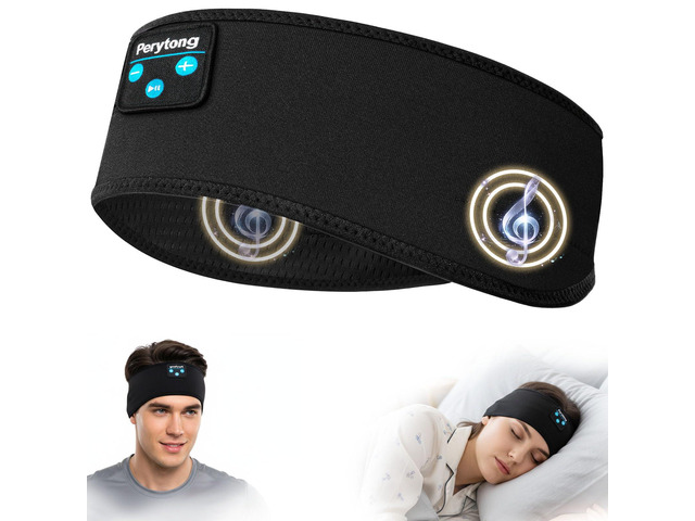 Sleep Headphones Bluetooth 5.4 Headband, Wireless Sleep Headphones with Ultra-Thin HD Stereo Speakers for Side Sleepers, Soft & Sweat Resistant...
