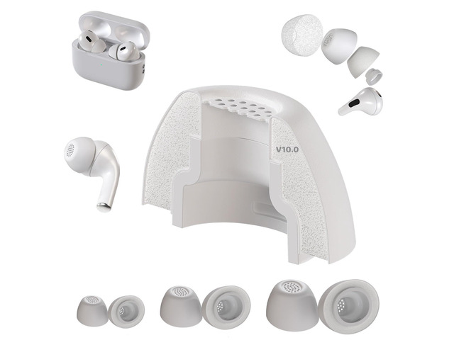 AirFoams Pro Active Ultra V10.0 Memory Foam Ear Tips for AirPods Pro 1 & 2 Flexible Silicone Shield, Anti Slip, Better All Day Comfort, Secure,...
