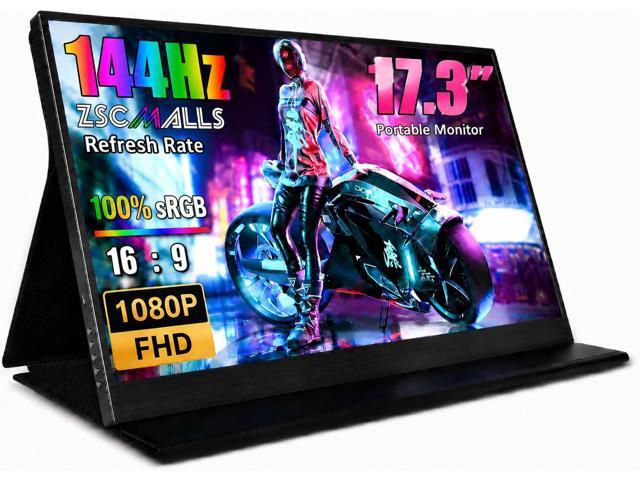 Portable Monitor 17.3 Inch 144Hz 1080P FHD Gaming Monitor USB-C HDMI Computer Display HDR IPS Laptop Screen Extender with Smart Cover/Speakers for...
