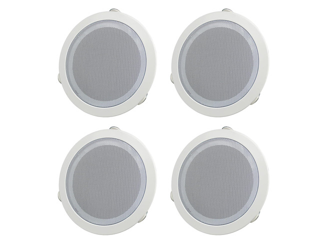 6 Inch 70V Commercial Ceiling Speaker, 3W/7.5W/15W Power, 80Hz-20KHz Frequency Response, in-Ceiling Mount PA Speaker for Restaurants and Offices2 Pair