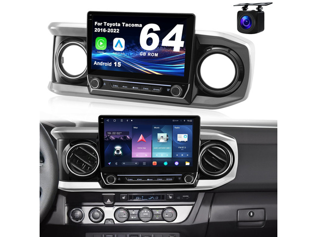 10.2'' 4GB RAM & 64GB ROM Plug & Play Radio for Toyota Tacoma 2016-2022 Android 15 Head Unit Upgrade Wireless CarPlay & Android Auto, WiFi 6,...