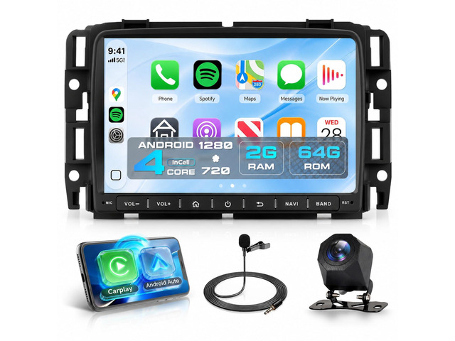 4Core 2G+64G Android 15 Car Stereo Radio for GMC Acadia 20132017/ for Chevrolet Traverse/Buick Enclave, Wireless CarPlay Android Auto, GPS WiFi,...
