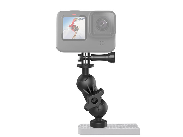 Universal Kayak Action Camera Mount 360 Degree Adjustable Kayak Rail Track Camera Holder Compatible with GoPro Three-Prong Mounts