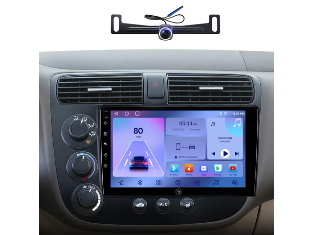 9 inch Touchscreen Car Stereo Radio for Honda Civic 2001 2002 2003 2004 2005 with Wireless CarPlay Android Auto 2G+32G Bluetooth GPS Navigation...