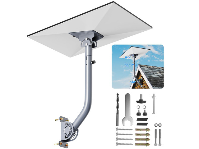 Starlink Gen 3/4/4X Mount,360°Adjustable Pivot Mount,Compatible with Starlink V3/V4 Standard Dish,for eave, Wall, Roof Mount and Pole Mount(Gray)