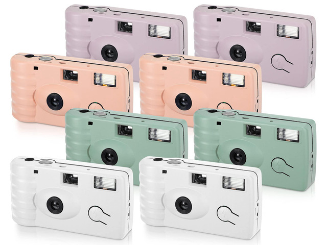 8 Pcs Disposable Camera Bulk for Wedding Single Use One Time 35mm Camera with Flash Color Film for Photography Anniversary Travel Camp Party...