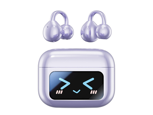 Open Ear Clip Headphones Wireless Earbuds Bluetooth 5.4 Sports Earphones with Wireless LED Touch Screen Waterproof in Ear Earphones for Pad Tablet...