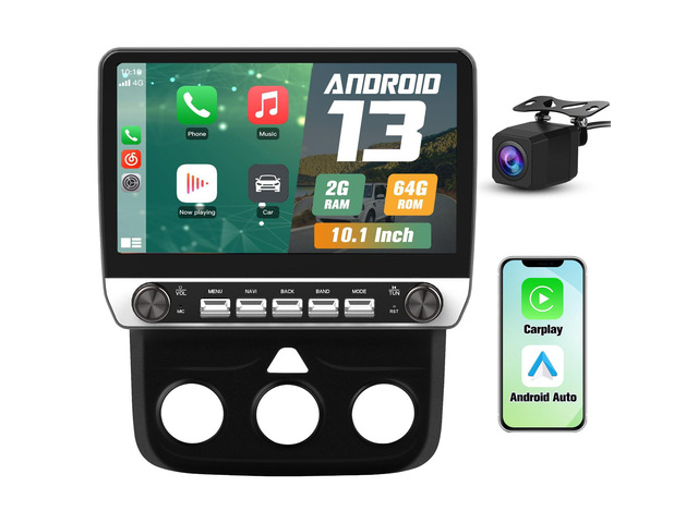 Car Radio Stereo Upgrade for Dodge RAM 1500/2500/3500 2013-2018, Android Head Unit with 10.1 Inch Touch Screen/Backup Camera/Wireless CarPlay &...